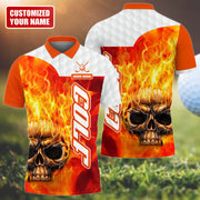 Personalized Name Golf Fire Skull All Over Printed Unisex Shirt Q090907