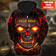 Personalized Name Red Skull Lava All Over Printed Unisex Shirt Q150907