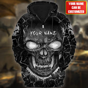 Personalized Name Black Skull Lava All Over Printed Unisex Shirt Q150907