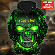 Personalized Name Green Skull Lava All Over Printed Unisex Shirt Q150907