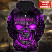 Personalized Name Purple Skull Lava All Over Printed Unisex Shirt Q150907