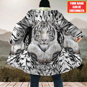 Personalized Name White Tiger Q3 Hooded Cloak Q170903