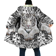 Personalized Name White Tiger Q3 Hooded Cloak Q170903
