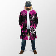 Personalized Name Pink Darts Fire Hooded Cloak Q210912