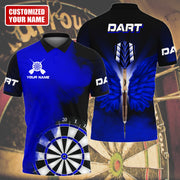 Personalized Name Blue Darts Wings All Over Printed Unisex Shirt Q050902