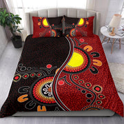 Aboriginal Australia Indigenous Flag Circle Dot Painting Art Bedding Set