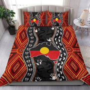 Aboriginal Bedding Set, Australia Indigenous Flag Circle Dot Painting Art Bedding Set