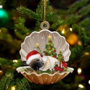 French Bulldog Sleeping Pearl Christmas Two Sided Ornament