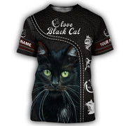 Personalized Name Black Cat AK1 All Over Printed Unisex Shirt