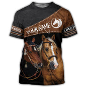 Personalized Name Love Horse All Over Printed Unisex Shirt