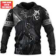 Personalized Name Love Horse Black All Over Printed Unisex Shirt