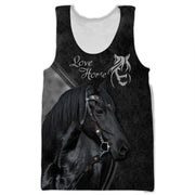 Personalized Name Love Horse Black All Over Printed Unisex Shirt