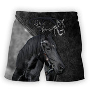 Personalized Name Love Horse Black All Over Printed Unisex Shirt