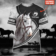 Personalized White Horse All Over Printed Unisex Shirt