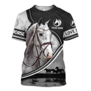 Personalized White Horse All Over Printed Unisex Shirt