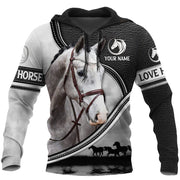 Personalized White Horse All Over Printed Unisex Shirt