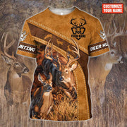 Personalized Name Deer Hunting Art 3D All Over Printed Unisex Shirt