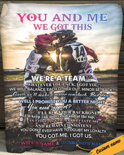 You and Me We got this Motor Racing Fleece Blanket P030804