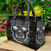 Skull Daisy Leather Handbag 2