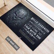 Personalized Name Black Skull Doormat P080902