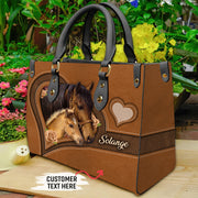 Horse Daisy Personalized Leather Handbag 2