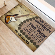 Personalized Name Old Guitarist Doormat