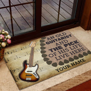 Personalized Name Old Guitarist Doormat