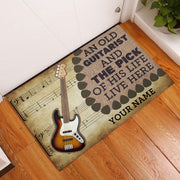 Personalized Name Old Guitarist Doormat