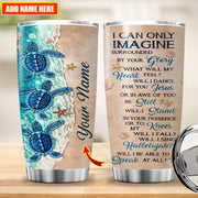 Personalized Name Sea Turtle 5 Tumbler 20oz 30oz Cup with Lid