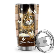 Personalized name Cat Angels Tumbler 20oz 30oz Cup