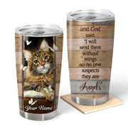 Personalized name Cat Angels Tumbler 20oz 30oz Cup