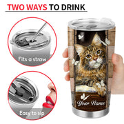 Personalized name Cat Angels Tumbler 20oz 30oz Cup