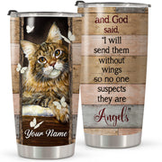 Personalized name Cat Angels Tumbler 20oz 30oz Cup