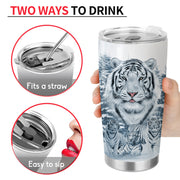 White Tiger Tumbler 20oz 30oz Cup