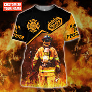 Personalized Name Firefighter All Over Printed Unisex Shirt - LP02