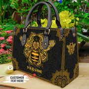 Bee Daisy Personalized Leather Handbag