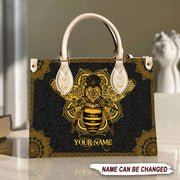 Bee Daisy Personalized Leather Handbag