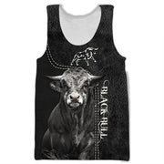 Personalized Name Black Bull All Over Printed Unisex Shirt