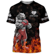 Personalized Name Boxing Pitbull 3D Polo Shirt