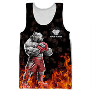 Personalized Name Boxing Pitbull 3D Polo Shirt