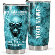 Personalized Name Skull Hello Darkness Tumbler 20oz 30oz Cup P290703