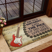 Personalized Name Old Guitarist Doormat 2