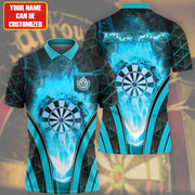 Personalized Name Teal Darts Flame All Over Printed Unisex Shirt Q050406