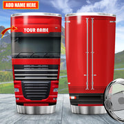 Personalized Name Red Truck Tumbler 20oz 30oz Cup