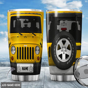 Personalized Name Yellow Jeep Tumbler 20oz 30oz Cup Q120704