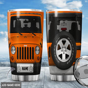 Personalized Name Orange Jeep Tumbler 20oz 30oz Cup Q120704