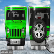 Personalized Name Green Jeep Tumbler 20oz 30oz Cup Q120704