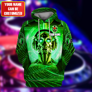 Personalized Name Green Skull Dj All Over Printed Unisex Shirt Q150901