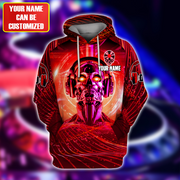 Personalized Name Red Skull Dj All Over Printed Unisex Shirt Q150901