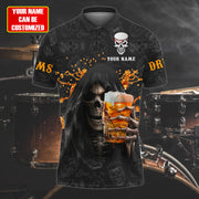 Personalized Name Drum And Beer All Over Printed Unisex Shirt